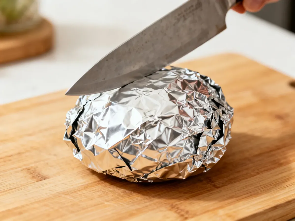 Ostrzenie lekko stępionego noża folią aluminiową
